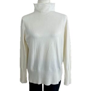 French Connection Sweater Babysoft Roll Neck Jumper Winter White Ivory XL